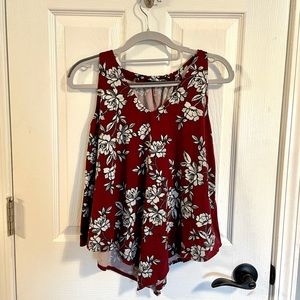 Maroon Floral Blouse